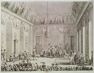 The Formal Audience of the Directory, 30th Brumaire An IV, engraved by Pierre Gabriel Berthault